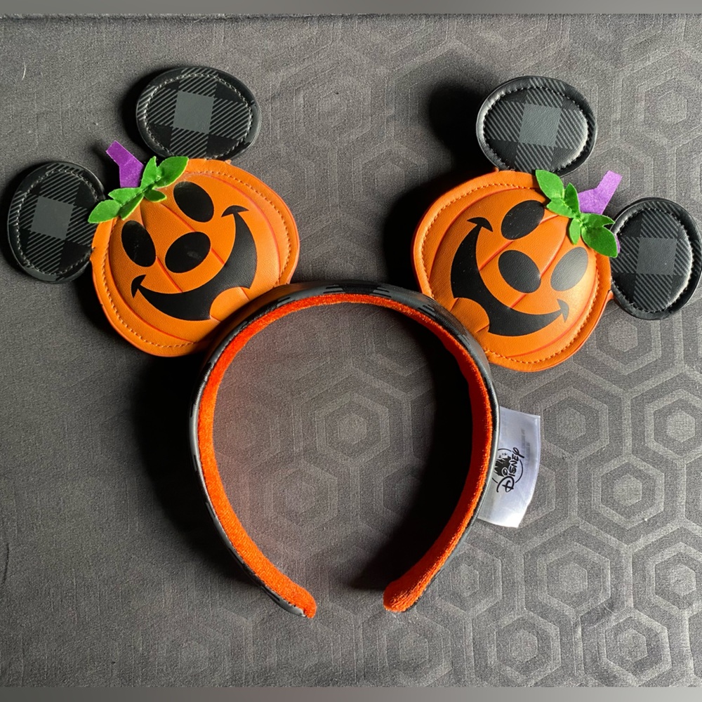 Disneyland park Halloween Pumpkin plaid Mickey ears